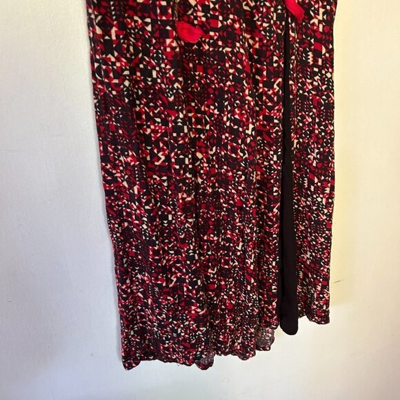 Fusion Gaucho Pants Womens Medium Asian Red Capri Tie Waist Wide Leg - Picture 5 of 9